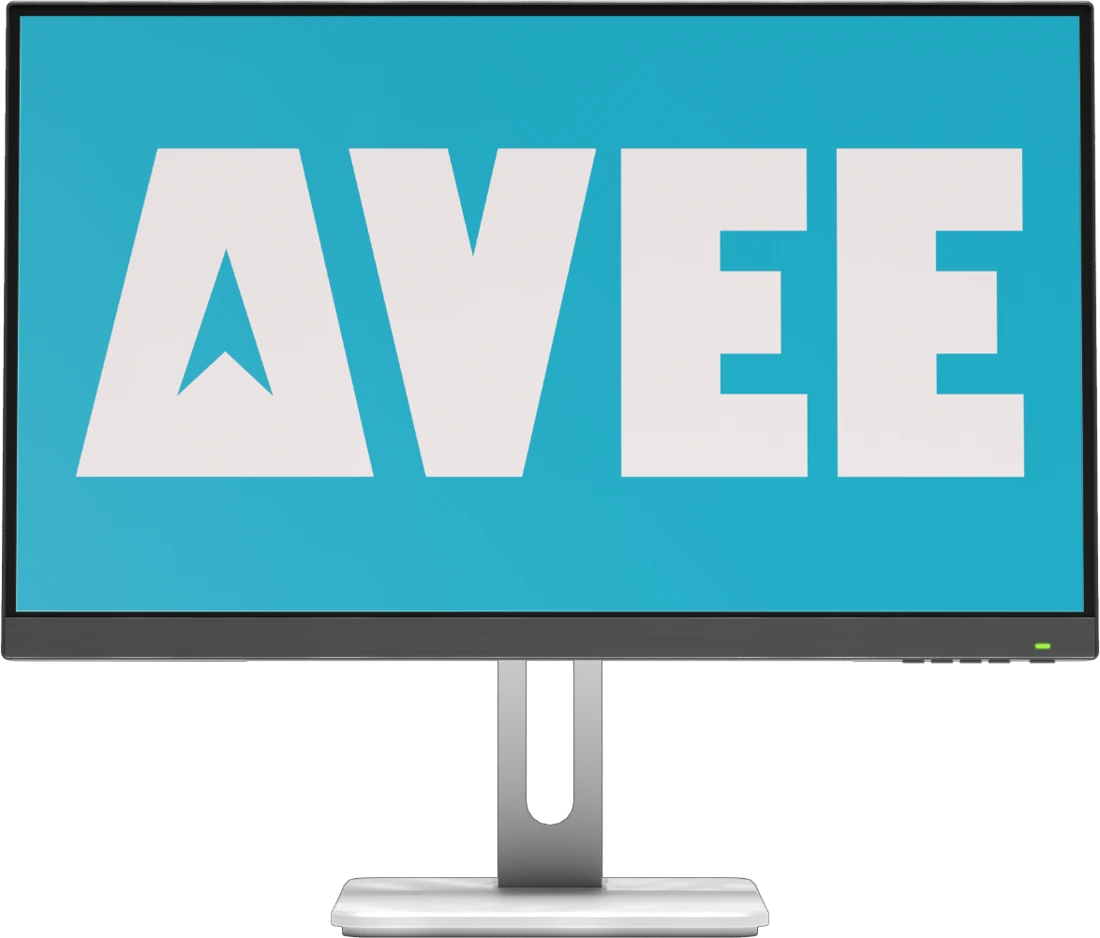 Monitor con el logo del Aula Virtual de Evaluación Estandarizada AVEE