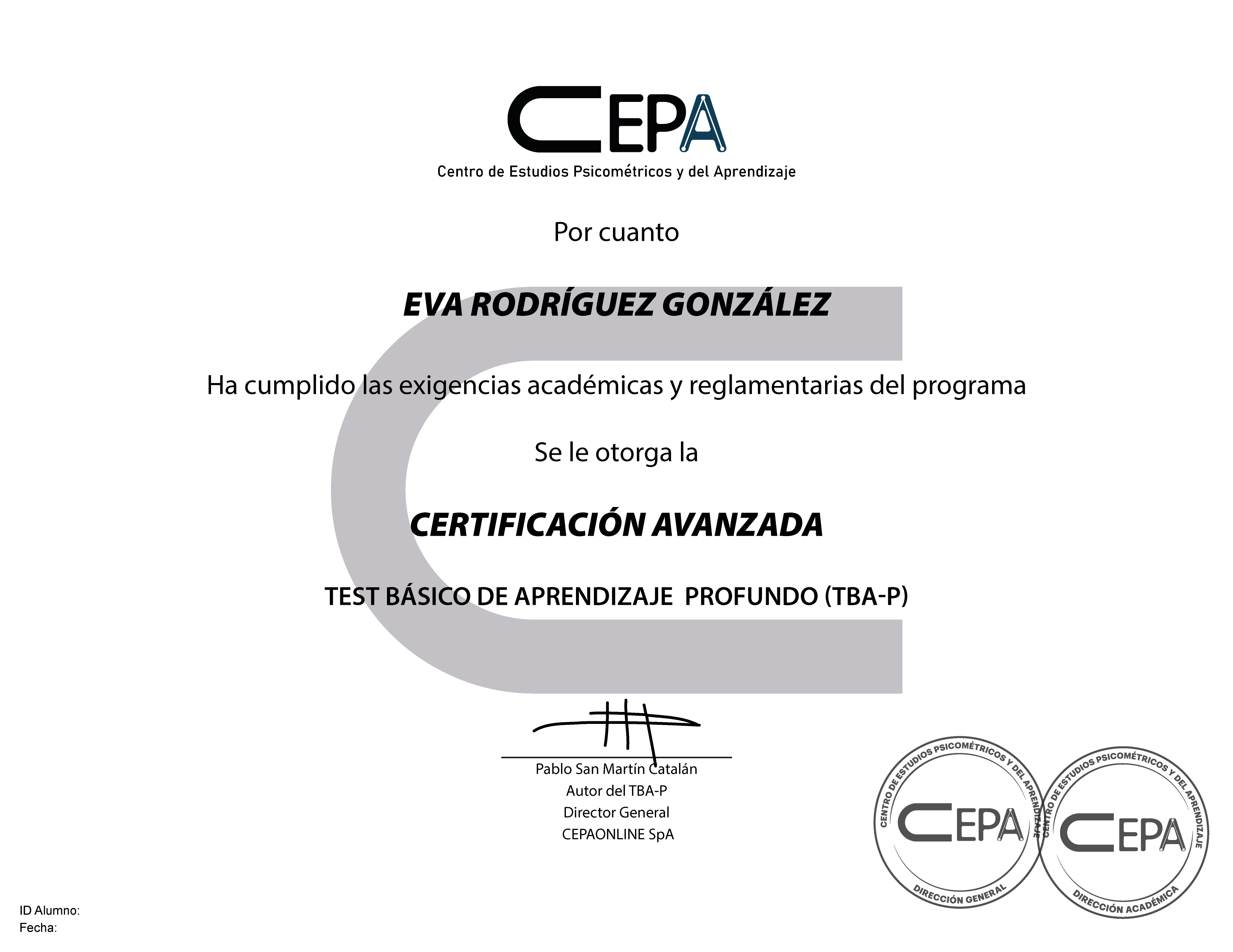 Diploma Avanzado TBA-P