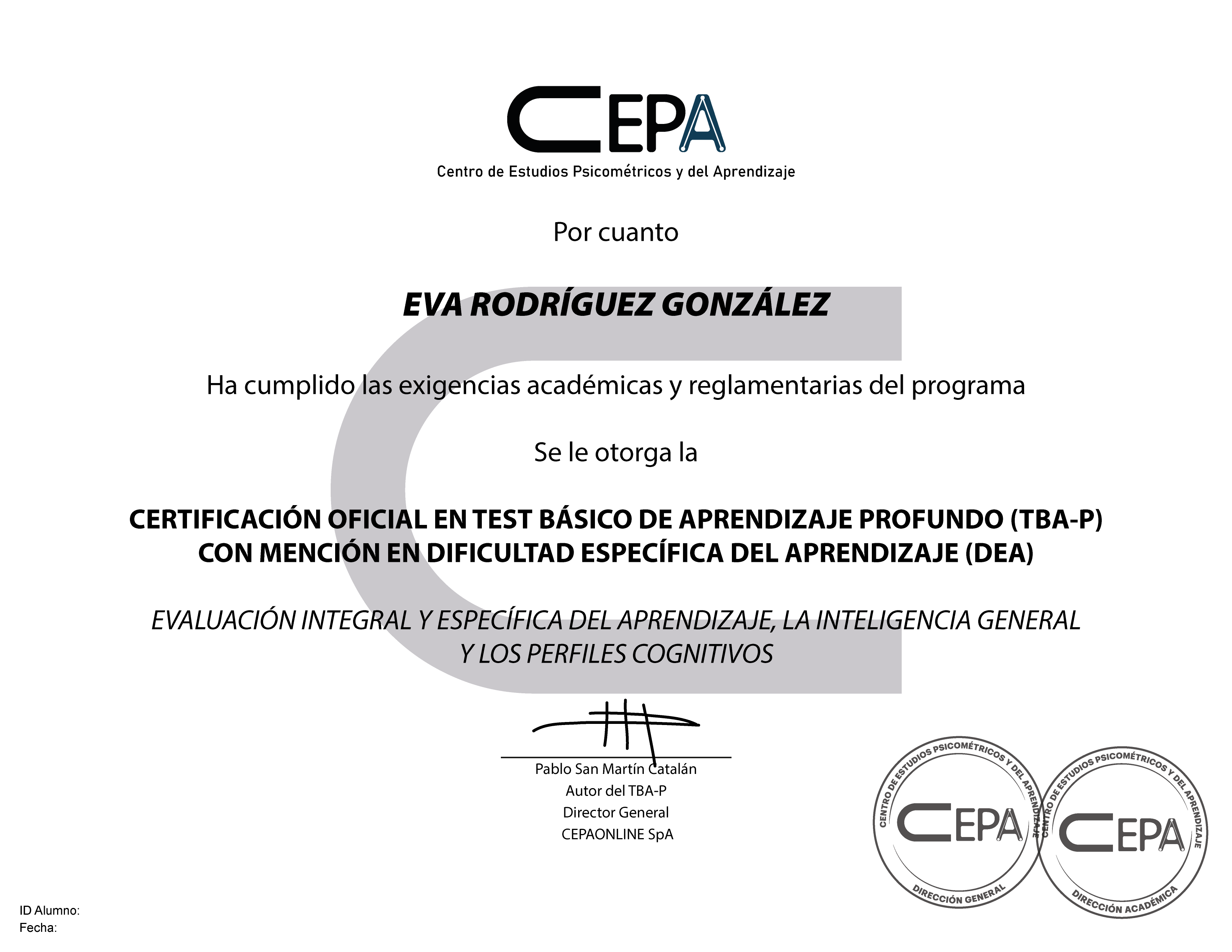 Diploma Básico TBA-P