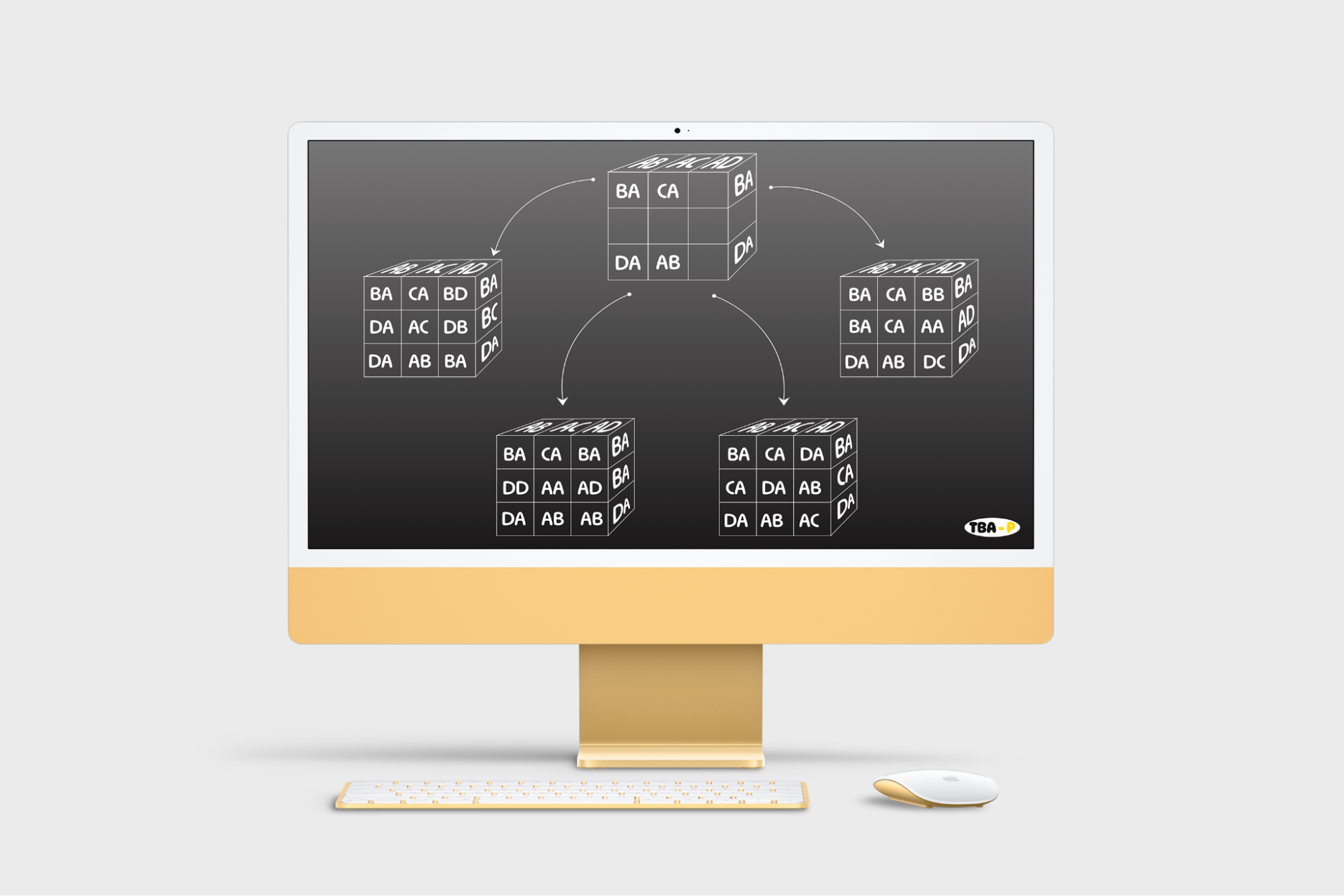 Interfaz de la prueba TBA-P mostrando instrucciones y elementos visuales